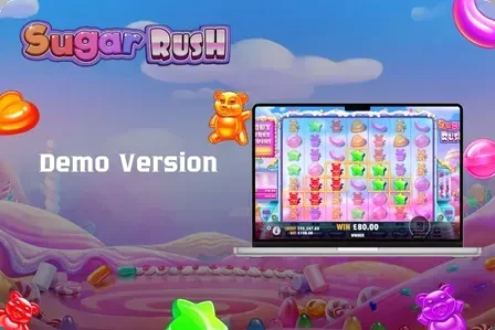 Sugar Rush demoläge — startskärm utan inloggning